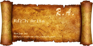 Réh Arita névjegykártya